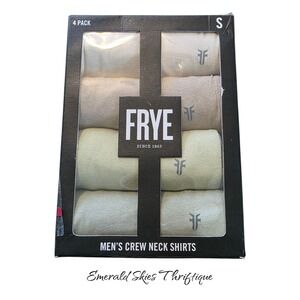 4 Pack Frye Cotton Crew Neck Men's T-Shirts Men's Size Small new free shipping